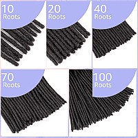 Teresa 12 Inch 08Cm Width Loc Extension Human Hair Natural Black 60 Strands Full Handmade Permanent Locs Extensions Can Be Dye