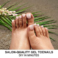 Danni Toni Semi Cured Gel Toenail Strips White Ombre Frosty Veil French Gel Toenail Stickers Transparent To White Glazed Gel