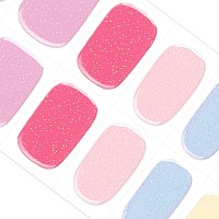 Danni Toni Semi Cured Gel Nail Strips Macaroon Chromaglam Multicolored Gel Nail Stickers Summer Gel Nail Wraps 28 Stickers