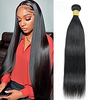 Straight Hair Bundles 100 Unprocessed Brazilian Virgin Hair One Bundles 16 Inch Straight Bundles Human Hair Extensions Straight