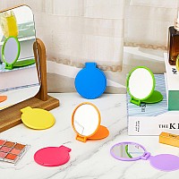 Jetec Mini Folding Mirror Round Compact Mirror Portable Pocket Mirror Makeup Small Mirror Vintage Portable Travel Makeup Mirror