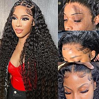 Zhengshuo Deep Wave Lace Front Wigs Human Hair 180 Density 13X4 Deep Wave Frontal Wig For Black Women Pre Plucked With Baby Hai