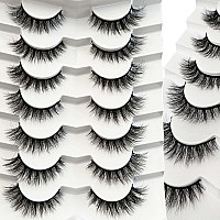 Ninglash Wispy Lashes Strips False Eyelashes Natural Look 14Mm Faux 3D Mink Lashes 7 Pairs Fluffy Cat Eye Lash Pack