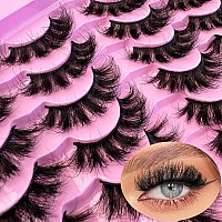 Ninglash Lashes Strips Fluffy False Eyelashes 20Mm Full Wispy Lashes 9D Volume Curly Lash Pack Fake Eyelash 12 Pairs Thick Faux