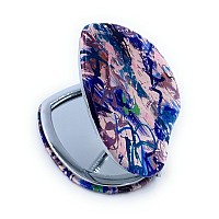 Aeisage Heart Mirror Compact Small Purse Mirror Blue Pocket Mirror Mini Size Travel Mirror For Girls Folding Mirror In Heart Sha