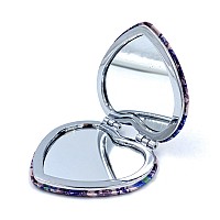 Aeisage Heart Mirror Compact Small Purse Mirror Blue Pocket Mirror Mini Size Travel Mirror For Girls Folding Mirror In Heart Sha