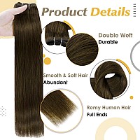 Full Shine Sew In Hair Extensions Real Human Hair Weft Extensions Real Remy Hair 3 Olive Brown Double Weft Full Head Set Straig