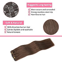 Clip In Hair Extensions Real Human Hair 120G 22 Inch Straight Clip Ins Remy Clip In Hair Extensions Black Women Seamless Clip In