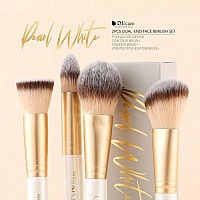 Ducare Makeup Brushes Duo End Foundation Contour Powder And Buffer Brush Bronzer Double Makeup Brush Set 2Pcs White