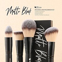 Ducare Makeup Brushes Duo End Foundation Contour Powder And Buffer Brush Bronzer Double Makeup Brush Set 2Pcs Black