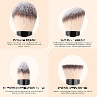 Ducare Makeup Brushes Duo End Foundation Contour Powder And Buffer Brush Bronzer Double Makeup Brush Set 2Pcs Black