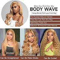 28 Inch Honey Blonde Wig Human Hair Body Wave Honey Blonde Hd Lace Front Wig Human Hair 13X4 27Colored Blonde Lace Front Wigs H