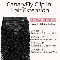 Curly Clip In Hair Extensions For Black Women 3C 4A Kinky Curly Human Hair Clip In Hair Extensions Natural Black Color Full Head