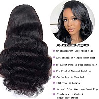 Aolvoblees 30 Inch Glueless Wigs Human Hair Pre Plucked Pre Cut For Beginners 6X4 Body Wave Lace Front Wigs With Hd Lace Closure