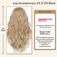 Sapphirewigs Body Wave Headband Wigs For Women Honey Blonde With Tips Synthetic Hair Wear And Go Glueless Wig Natural Long Wavy