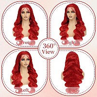 Red Lace Front Wigs Human Hair Pre Plucked Red Wig Human Hair 13X4 Body Wave Colored Wigs Human Hair 180 Density Hd Lace Red Fr