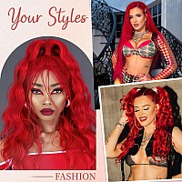 Red Lace Front Wigs Human Hair Pre Plucked Red Wig Human Hair 13X4 Body Wave Colored Wigs Human Hair 180 Density Hd Lace Red Fr