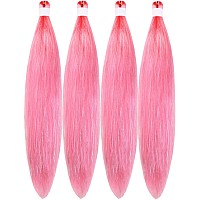 Pink Braiding Hair Pre Stretched Glitter Tinsel Hair Kanekalon Prestretched Braiding Hair Sparkle Tinsel Ez Braid Braiding Hair