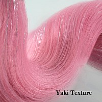 Pink Braiding Hair Pre Stretched Glitter Tinsel Hair Kanekalon Prestretched Braiding Hair Sparkle Tinsel Ez Braid Braiding Hair