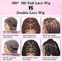 Kalyss 360 Hd Full Lace Knotless Boho Braided Wigs For Women Box Braid Wig With Baby Hair Human Hair Blended Long Brown Lace Fro