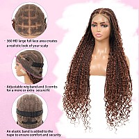 Kalyss 360 Hd Full Lace Knotless Boho Braided Wigs For Women Box Braid Wig With Baby Hair Human Hair Blended Long Brown Lace Fro