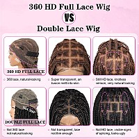 Kalyss 360 Hd Full Lace Knotless Boho Braided Wigs For Women Box Braid Wig With Baby Hair Human Hair Blended Long Brown Lace Fro