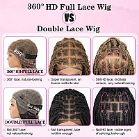 Kalyss 360 Hd Full Lace Knotless Boho Braided Wigs For Women Box Braid Wig With Baby Hair Human Hair Blended Long Light Brown La