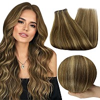 Full Shine Sew In Hair Extensions Real Human Hair 14 Inch Remy Straight Hair Extensions Brown Weft Hair Extensions Human Hair Br