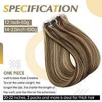 Full Shine Sew In Hair Extensions Real Human Hair 14 Inch Remy Straight Hair Extensions Brown Weft Hair Extensions Human Hair Br