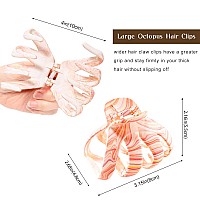 Lolalet Octopus Hair Claw Clips 5 Pack Nonslip Jaw Clips Medium Hair Clamps For Thick Curly Long Hair Wide Grip Hair Accessor