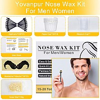 Nose Wax Kit For Men Women Yovanpur Nose Hair Waxing Kit With 100G Nose Hair Wax Beads 1520 Uses 20 Applicator 15 Mustache