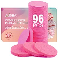 96Count Compressed Facial Sponges Pink Face Sponges For Cleansing 100 Natural Cellulose Cosmetic Spa Sponges For Washing Face