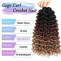 Curly Crochet Hair For Black Women 18 Inch 3 Packs Gogo Curl Crochet Hair Water Wave Long Curly Braiding Hair For Boho Braids Be