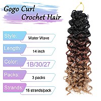 Curly Crochet Hair For Black Women 14 Inch 3 Packs Gogo Curl Crochet Hair Water Wave Curly Braiding Hair For Boho Braids Beach C