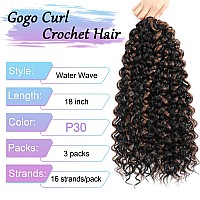 Curly Crochet Hair For Black Women 18 Inch 3 Packs Gogo Curl Crochet Hair Water Wave Long Curly Braiding Hair For Boho Braids Be