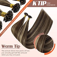 Sunny Hair Highlight Ktips Hair Extensions Human Hair Brown 16In K Tip Hair Extensions Real Human Hair Medium Brown Highlight Ca