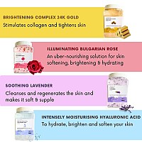 Voguenow Premium Jelly Face Mask For Facials Bulgarian Rose 24K Gold Lavender Hyaluronic Acid Pack Of 4 Hydrating Bri