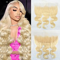 613 Frontal 13X4 Transparent Hd Lace Frontal Closure Ear To Ear Body Wave Blonde Frontal 12A 100 Virgin Remy Human Hair 613 La