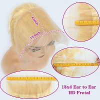 613 Frontal 13X4 Transparent Hd Lace Frontal Closure Ear To Ear Body Wave Blonde Frontal 12A 100 Virgin Remy Human Hair 613 La