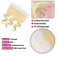 613 Frontal 13X4 Transparent Hd Lace Frontal Closure Ear To Ear Body Wave Blonde Frontal 12A 100 Virgin Remy Human Hair 613 La