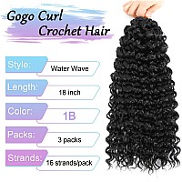 Curly Crochet Hair For Black Women 18 Inch 3 Packs Gogo Curl Crochet Hair Water Wave Long Curly Braiding Hair For Boho Braids Be