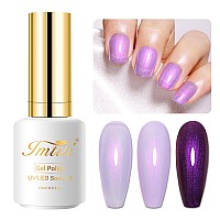 Imtiti Aurora Mermaid Purple Gel Nail Polish 15Ml Chrome Gel Polish Pearl Shimmer Shell Soak Off U V Gel Nail Polish For Diy Na