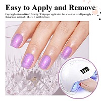 Imtiti Aurora Mermaid Purple Gel Nail Polish 15Ml Chrome Gel Polish Pearl Shimmer Shell Soak Off U V Gel Nail Polish For Diy Na