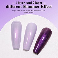 Imtiti Aurora Mermaid Purple Gel Nail Polish 15Ml Chrome Gel Polish Pearl Shimmer Shell Soak Off U V Gel Nail Polish For Diy Na