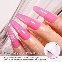 Imtiti Sheer Pink Gel Nail Polish 15Ml Jelly Pink Purple Translucent Color Uvled Soak Off Gel Polish For Diy Nail Art Manicure