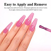 Imtiti Sheer Pink Gel Nail Polish 15Ml Jelly Pink Purple Translucent Color Uvled Soak Off Gel Polish For Diy Nail Art Manicure