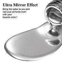 Imtiti Metal Silver Gel Polish 15Ml Bottles Silver Metallic Nail Art 3D Mirror Chrome Effect Gel Nail Polish Glossy Soak Off Uv