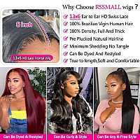 Rssmall 13X6 Lace Front Wigs Human Hair For Women 180 Density Hd Transparent 24 Inch Straight Lace Front Wigs Human Hair Pre Plu