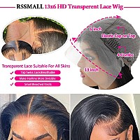 Rssmall 13X6 Lace Front Wigs Human Hair For Women 180 Density Hd Transparent 24 Inch Straight Lace Front Wigs Human Hair Pre Plu