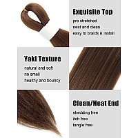 Kavsorapi Brown Braiding Hair 10 Inch Pre Stretched Hair Short Straight Crochet Braids Yaki Texture Synthetic Fiber 8 Packs 30